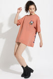 Slaying Panda Peach Oversized Unisex T-Shirt By Purple Mango