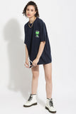 Alien Astros Navy Blue Oversized Unisex T-Shirt By Purple Mango