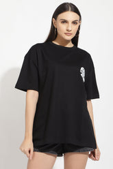Seek The Positive Black Oversized Unisex T-Shirt By Purple Mango