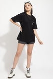 Seek The Positive Black Oversized Unisex T-Shirt By Purple Mango