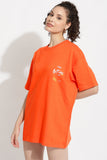 Be Firece Tangarine Orange Oversized Unisex T-Shirt By Purple Mango