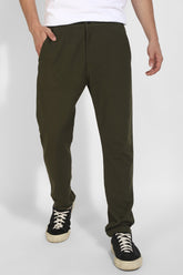 Dark Olive Knitted Trousers By Purple Mango