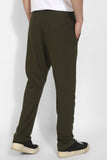 Dark Olive Knitted Trousers By Purple Mango