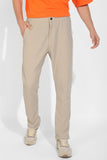 Beige Knitted Trousers By Purple Mango