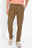 Brown Knitted Trousers By Purple Mango