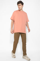 Brown Knitted Trousers By Purple Mango