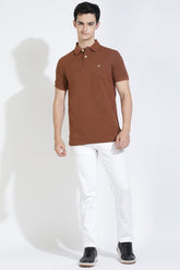 Brown Polo T-shirt By Purple Mango
