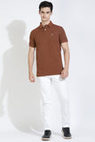 Brown Polo T-shirt By Purple Mango