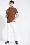 Brown Polo T-shirt By Purple Mango