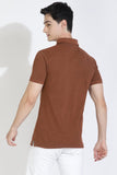 Brown Polo T-shirt By Purple Mango