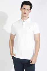 White Polo T-Shirt By Purple Mango