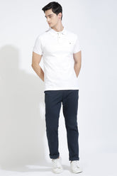 White Polo T-Shirt By Purple Mango