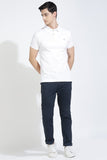 White Polo T-Shirt By Purple Mango