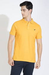 Yellow Polo T-shirt By Purple Mango