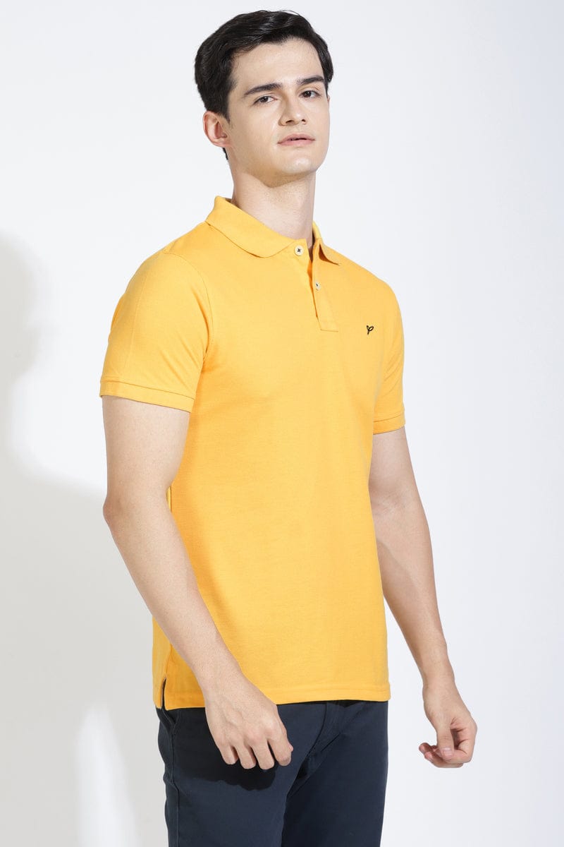 Yellow Polo T-shirt By Purple Mango
