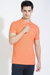 Orange Polo T-shirt By Purple Mango