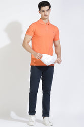 Orange Polo T-shirt By Purple Mango