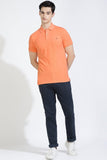 Orange Polo T-shirt By Purple Mango