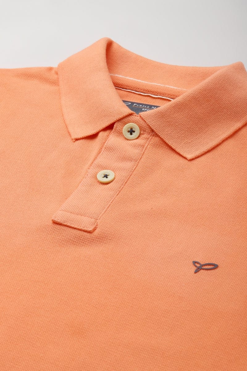 Orange Polo T-shirt By Purple Mango
