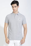 Dark Grey Polo T-shirt By Purple Mango
