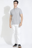 Dark Grey Polo T-shirt By Purple Mango