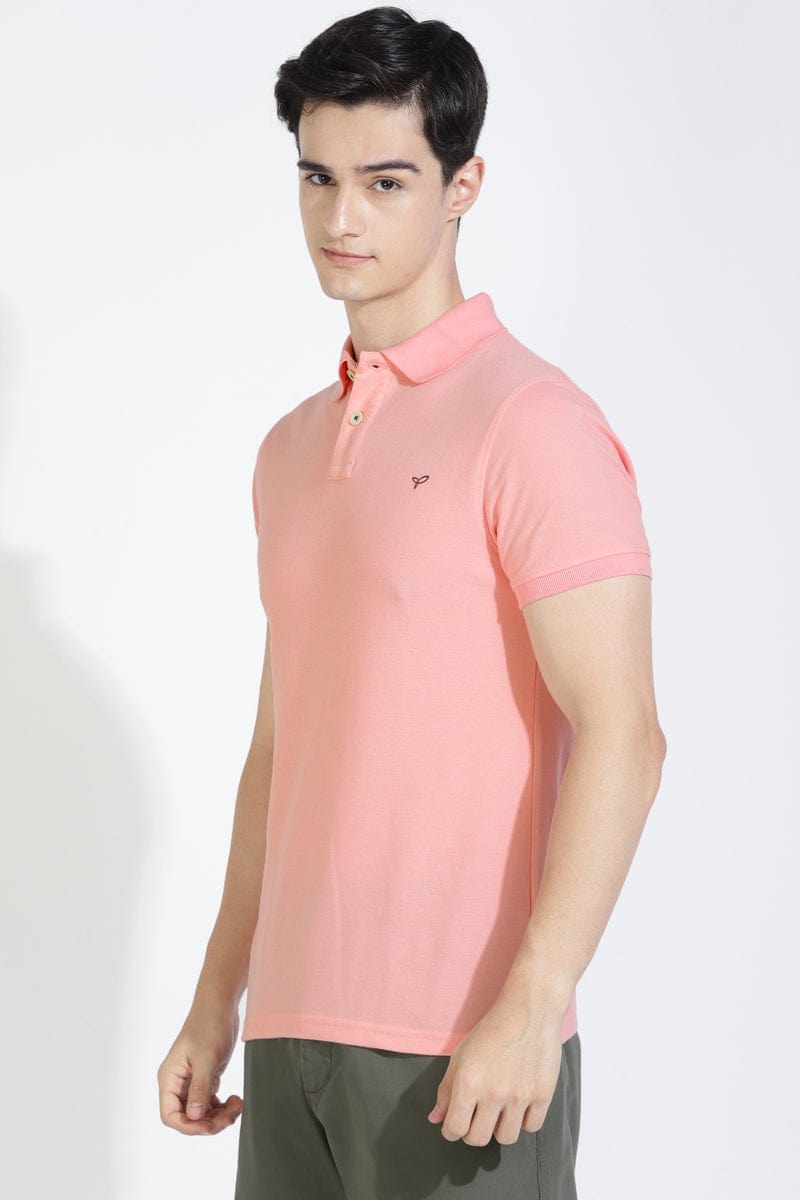 Pink Polo T-shirt By Purple Mango