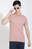 Dusty Pink Polo T-shirt By Purple Mango