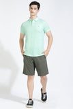 Sea Green Polo T-shirt By Purple Mango