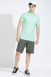 Sea Green Polo T-shirt By Purple Mango