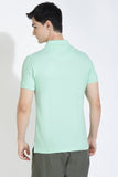 Sea Green Polo T-shirt By Purple Mango