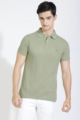 Pista Green Polo T-Shirt By Purple Mango
