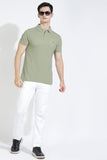 Pista Green Polo T-Shirt By Purple Mango