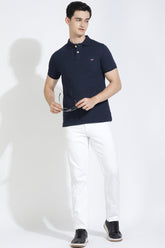 Navy Polo T-shirt By Purple Mango