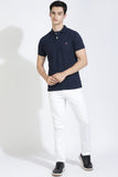 Navy Polo T-shirt By Purple Mango
