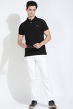 Black Polo T-Shirt By Purple Mango