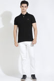 Black Polo T-Shirt By Purple Mango