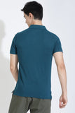 Teal Green Polo T-shirt By Purple Mango
