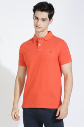 Dark Rust Polo T-shirt By Purple Mango