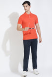 Dark Rust Polo T-shirt By Purple Mango