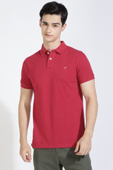Red Polo T-shirt By Purple Mango