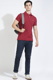 Maroon Polo T-shirt By Purple Mango