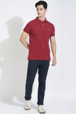 Maroon Polo T-shirt By Purple Mango