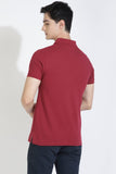 Maroon Polo T-shirt By Purple Mango