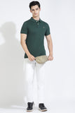 Forest Green Polo T-Shirt By Purple Mango
