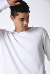 Urban Fray White Round Neck T-shirt By Purple Mango