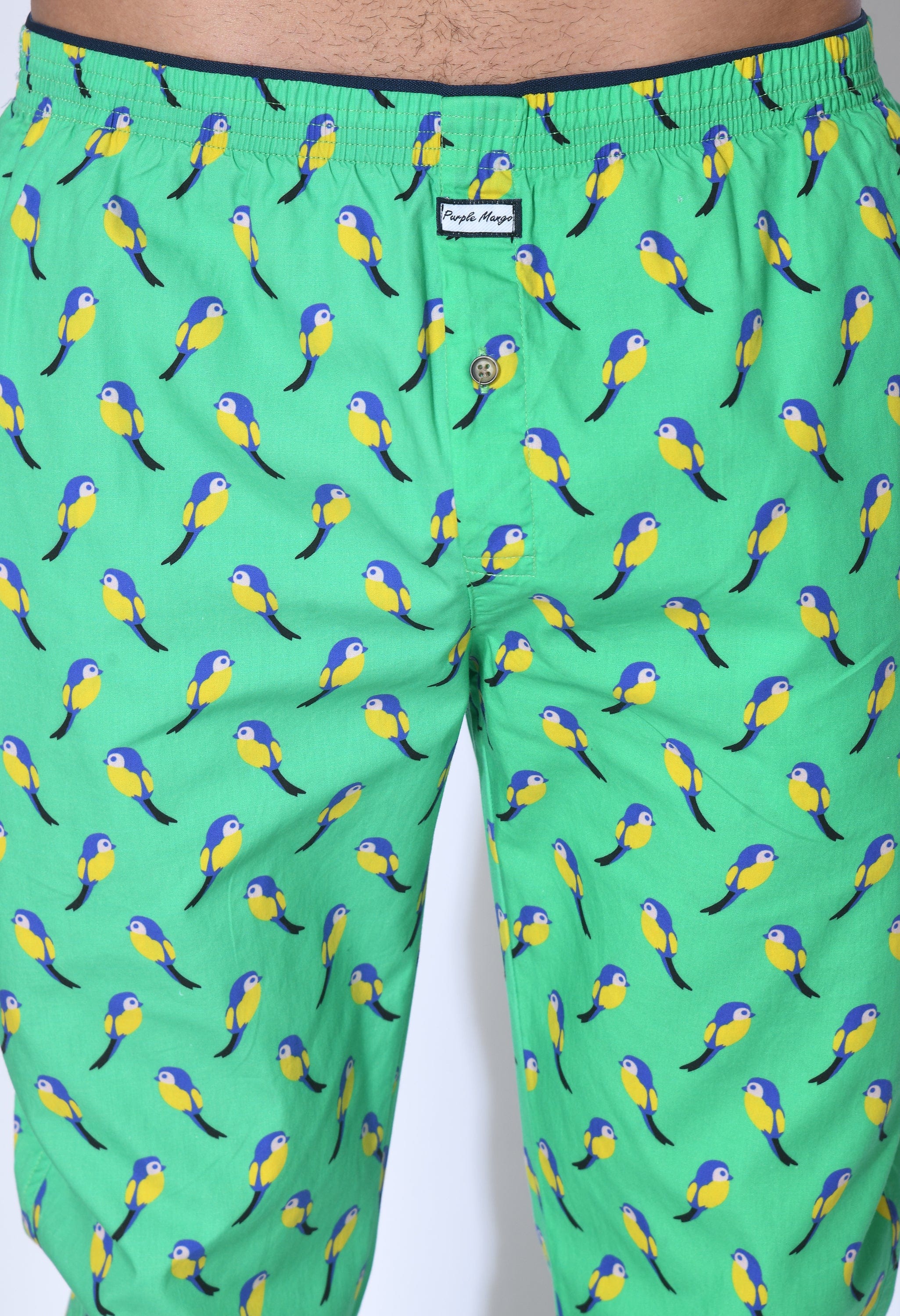 Bird Print Men Pyjamas By Purple Mango