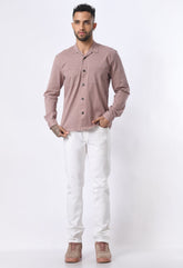 Dusty Pink Shacket Shirt By Purple Mango