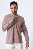 Dusty Pink Shacket Shirt By Purple Mango