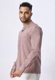 Dusty Pink Shacket Shirt By Purple Mango