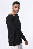 Urban Fray Black Round Neck T-Shirt By Purple Mango